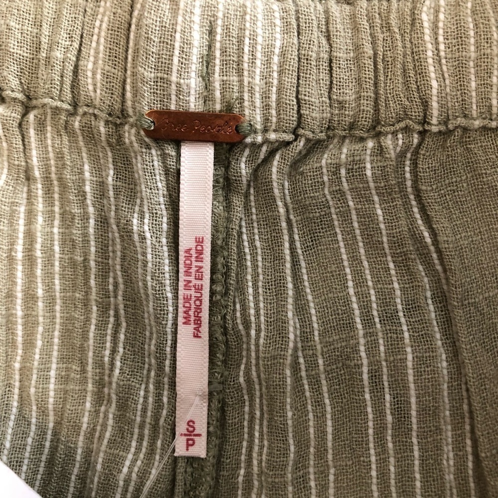 Free People Semi Sweet Cropped Pants In Sage Combo - Picture 7 of 13